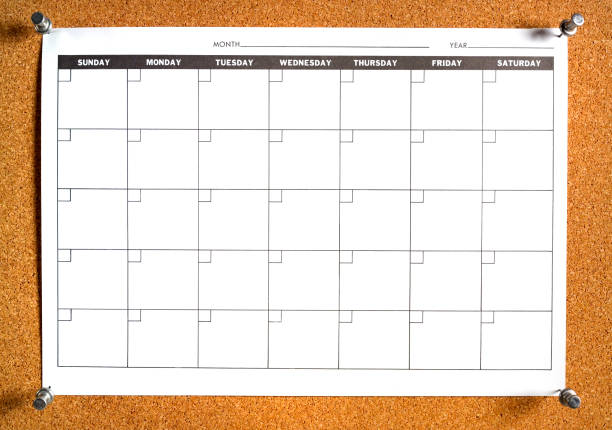 Bulletin board and calendar with dates left blank for your use.Also available: