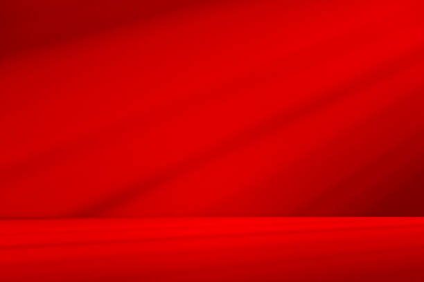 istock Empty studio interior background and backdrop and stand product display with shadow and red leaves on blank text background for inserting text stock 1821627792