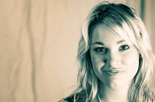 Blonde Young Woman Beautiful Young Adult Blonde Woman hf7 stock pictures, royalty-free photos & images