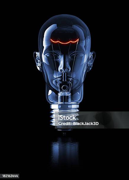 Lâmpada De Cabeça - Fotografias de stock e mais imagens de Cabeça Humana - Cabeça Humana, Inovação, Tridimensional