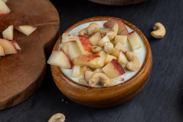istock creamy sourdough yogurt with ripe peach slices 1821643721