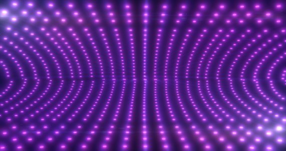 Abstract purple background of glowing futuristic energy magical bright dots and particles.