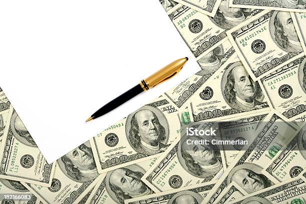 100 Banknotes With Copyspace Stock Photo - Download Image Now - Tax, White Background, Abstract