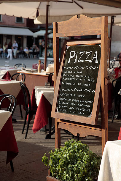 istock Menu board of Italian restaurant 182166123