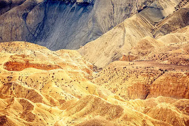 "Sunlight over beautiful desert mountain in the holyland, desert Negev, Israel"