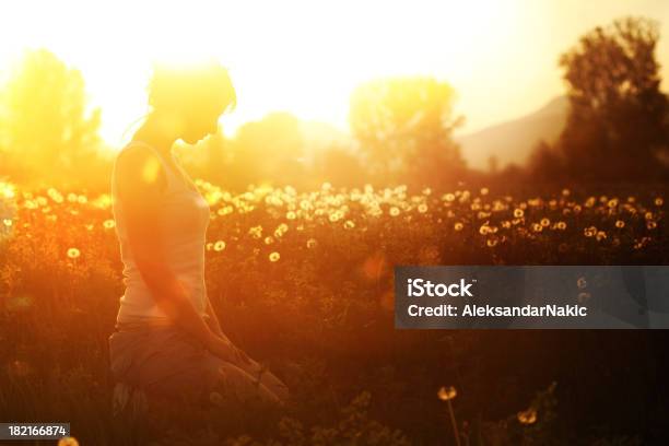 Meadow Stock Photo - Download Image Now - Dandelion, Women, One Woman Only