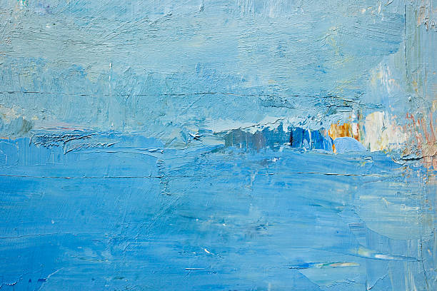 astratto dipinto sfondo blu arte. - oil painting fine art painting abstract paintings foto e immagini stock