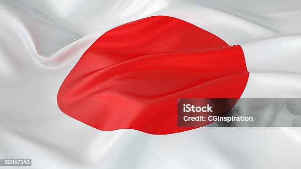 Majestoso Bandeira Do Japão - Fotografias de stock e mais imagens de Bandeira - Bandeira, Bandeira Nacional, Bandeira do Japão