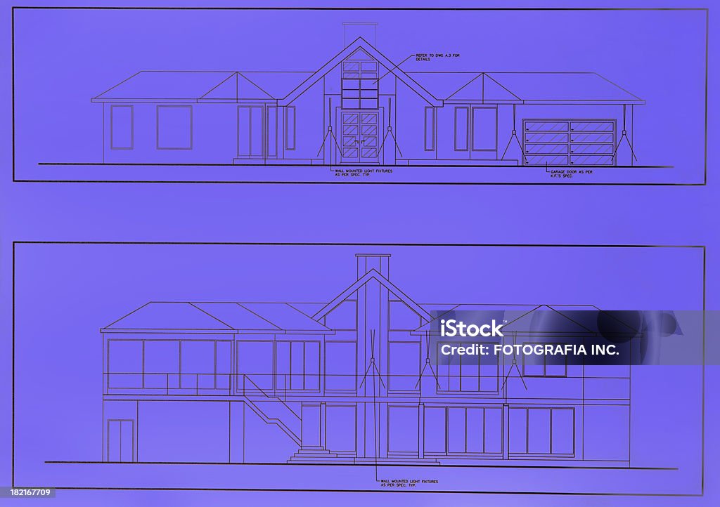 Back Elevition Front And Back Elevation Stock Photo - Download Image Now - Blueprint ...
