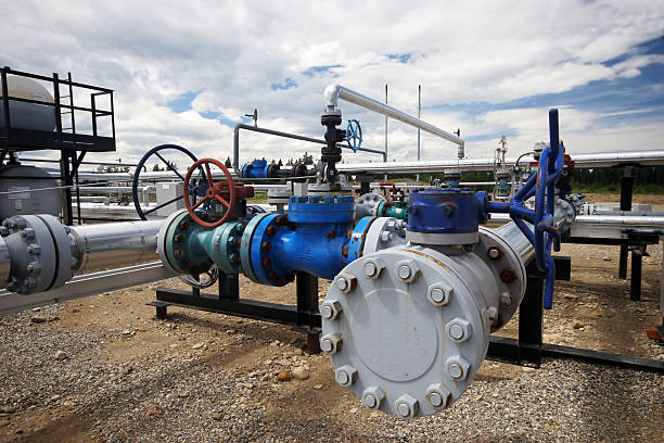 oilfield-플렌지 - valve natural gas gas pipe gas 뉴스 사진 이미지