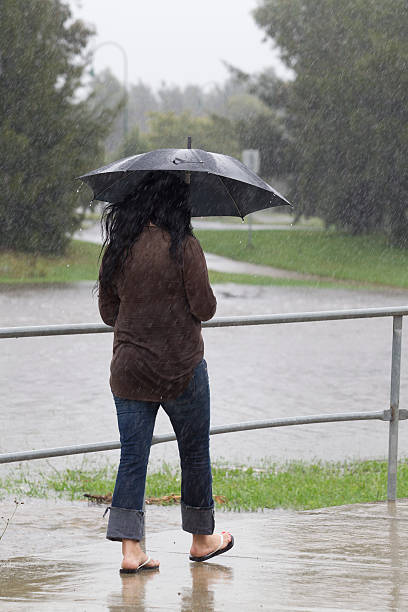 istock Walking in the rain with umbrella 182168572