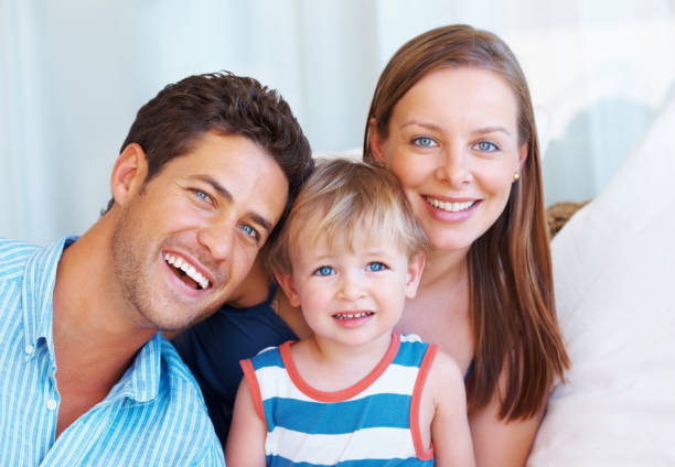 istock Cute family smiling 182169111