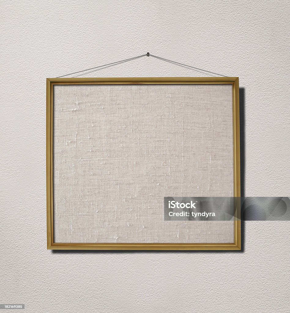 other side of art blank canvas with wooden frame hanging on the wall Abstract Stock Photo