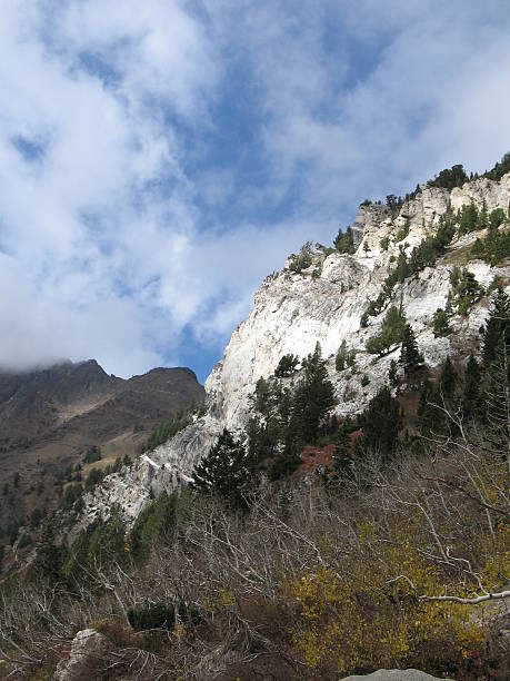 Edge of the Mountain Snow stock photo