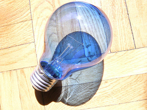 Blue light bulb 03 stock photo