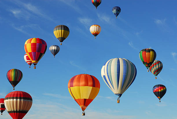 Hot Air Balloons "Hot Air Balloons at the International Balloon Festival in Albuquerque, New Mexico." ballooning festival stock pictures, royalty-free photos & images
