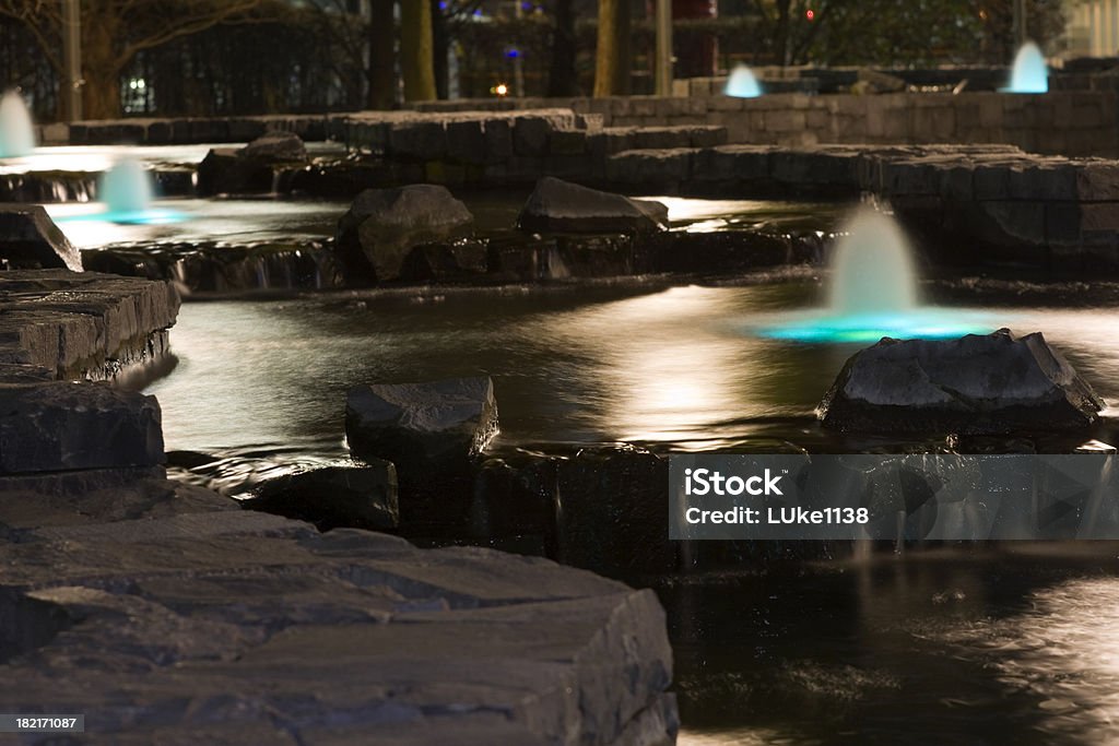 Fountain "Fountain in Canary Wharf district, London, England." Abstract Stock Photo