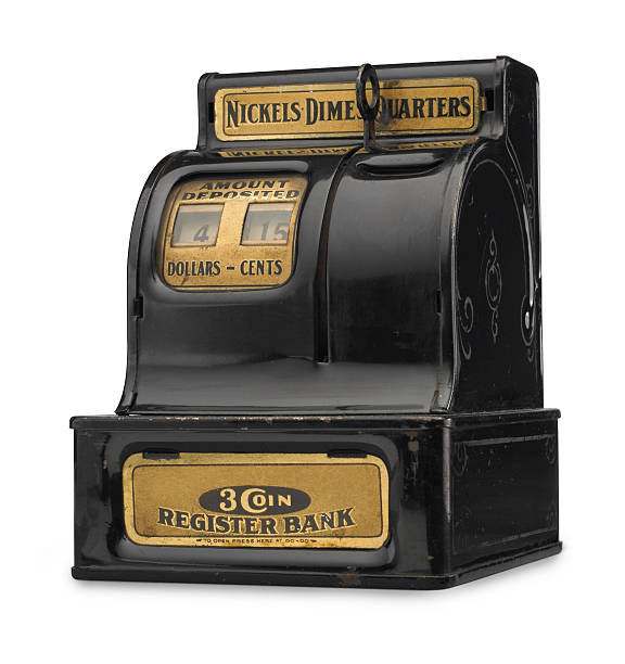 istock Antique Coin Bank on white background 182171297