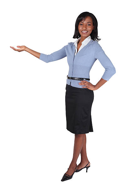 istock Businesswoman presenting to her right 182171347