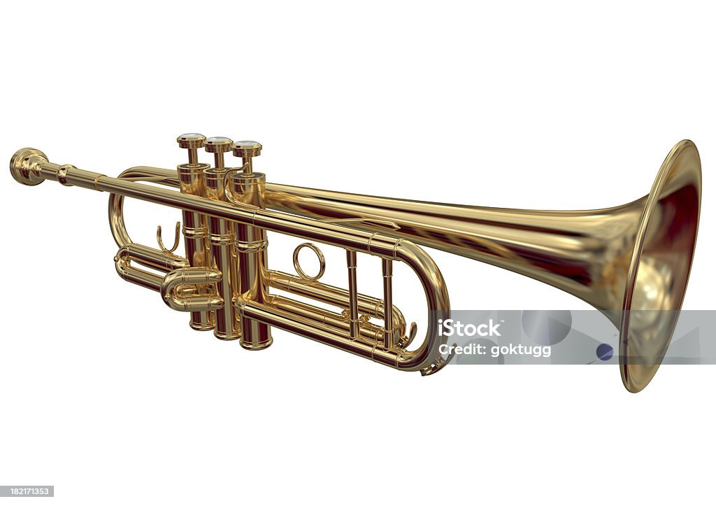 Trumpet 3D render of Trumpet. (no:3) Trumpet Stock Photo