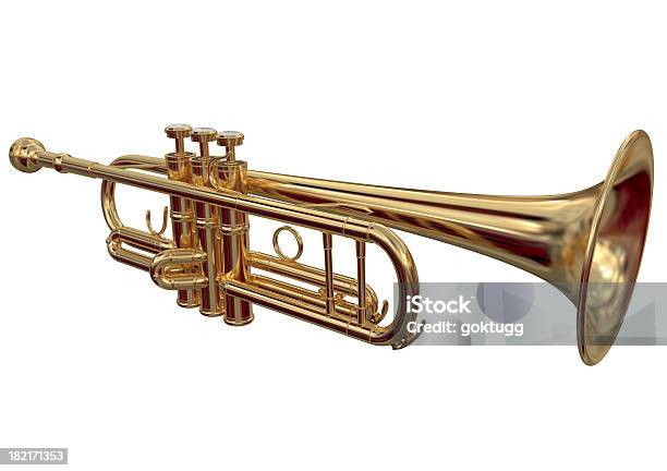 Trumpet Stock Photo - Download Image Now - Trumpet, Cut Out, White Background