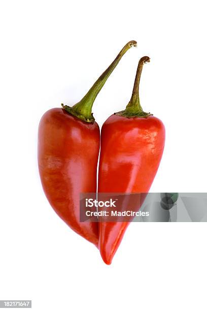 Hot Pepper Love On White Stock Photo - Download Image Now - Chipotle Chili, Cut Out, White Background