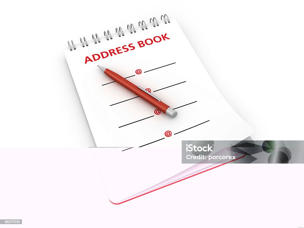 O bloco de notas e caneta com o livro de endereços - Royalty-free Agenda de Telefones Foto de stock