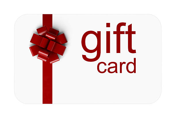 istock A red and white gift card with a bow on it 182171805