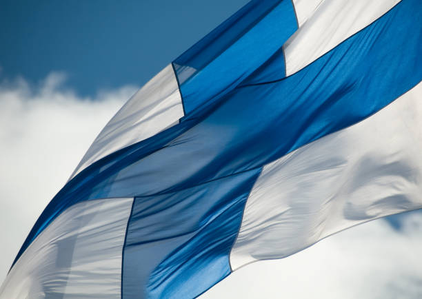 Flag of Finland stock photo