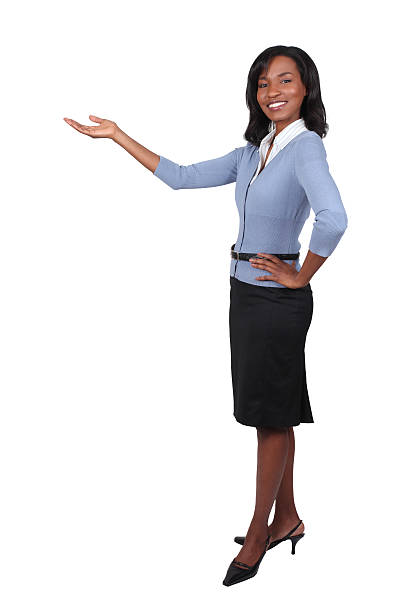 istock Businesswoman presenting with arms 182171956