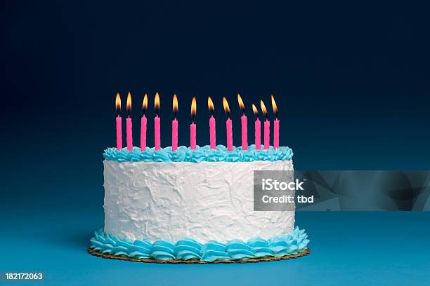 Birthday Cake Stock Photo - Download Image Now - Birthday Cake, Candle, Baking