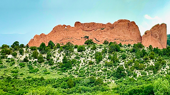 The “Kissing Camels” formation at Garden of the Gods Park in Colorado Springs, Colorado, USA.