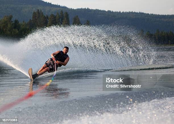 Mid Forties Male Waterskiing Stock Photo - Download Image Now - Waterskiing, Lake, 40-44 Years