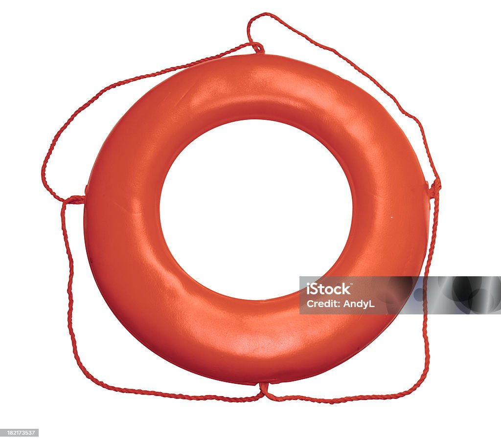 Orange Life Ring on White with Clipping Path An orange life ring Rescue Stock Photo