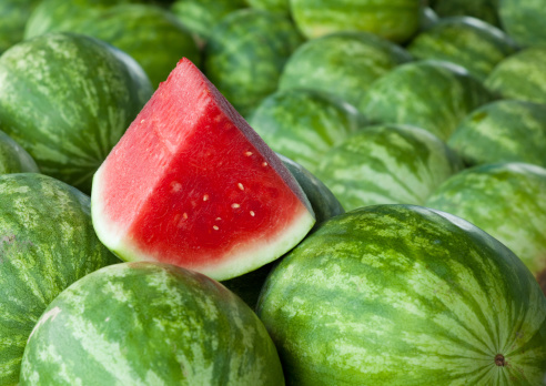 A fresh wedge of watermelon at a local farmers' market.I invite you to view some of my other agricultural Images: