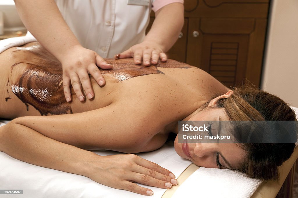 Massagem de Chocolate - Royalty-free Adulto Foto de stock