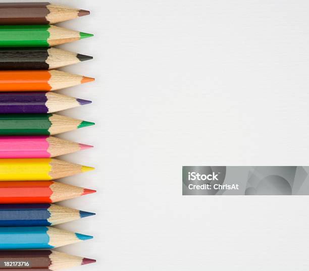 Lápices De Color Foto de stock y más banco de imágenes de Colorear - Colorear, Vista desde arriba, Actividades recreativas