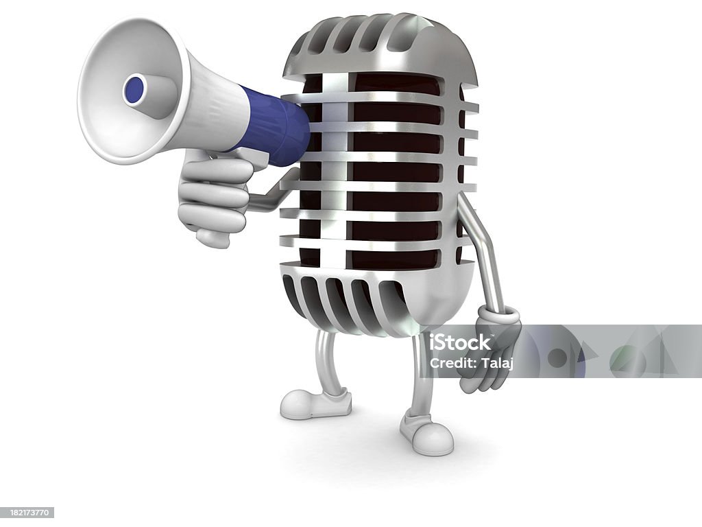 Microphone Microphone with megaphone Alertness Stock Photo
