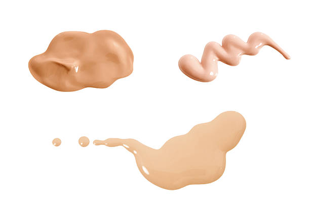 Liquid makeup foundations on white background Foundations swatches foundation make up stock pictures, royalty-free photos & images