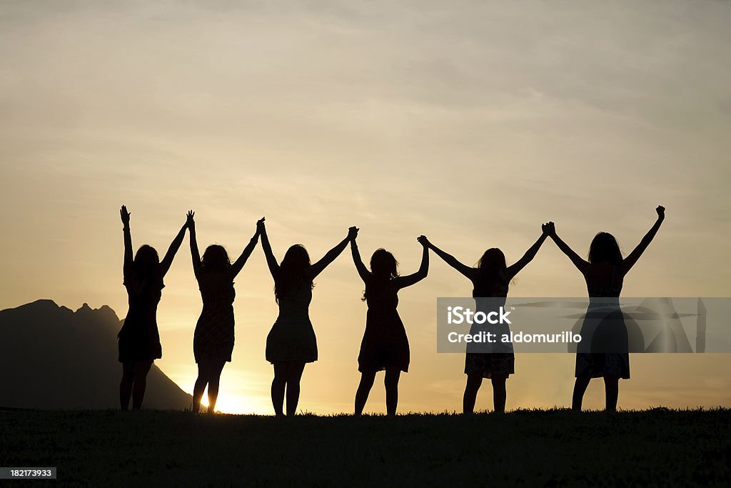 Group of friends Group of friends  in nature Women Stock Photo