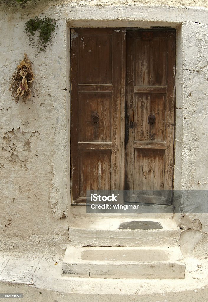 그리스 도어 - 로열티 프리 갈색 스톡 사진