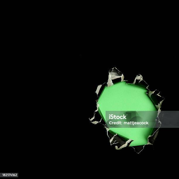 Hole In Black Stock Photo - Download Image Now - Paper, Black Color, Emergence