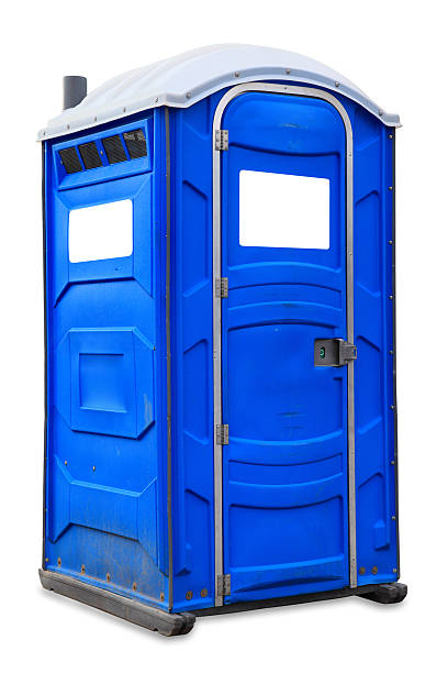 Portable Toilet "When you gotta go, you gotta go! And even though portable bathrooms like this one aren't anyone's favorite place to do their business, it gets the job done. The industry standard for construction sites and fairgrounds, the venerable port-o-potty goes by many names. This one is isolated on white and has two blank signs where you can post any info you like! Canon 5D Mark II, 24-105L Lens." Outhouse stock pictures, royalty-free photos & images
