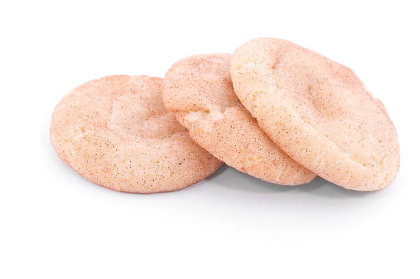 Three Snickerdoodle Cookies Isolated on White stock photo