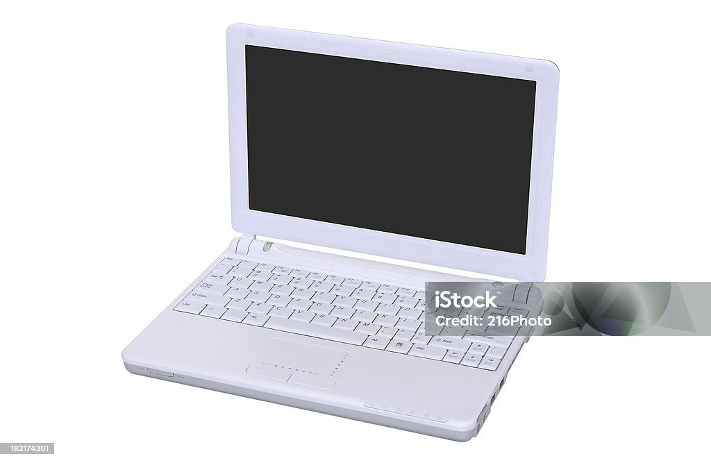 Weiße Laptop links mit Clipping Path - Lizenzfrei Aussuchen Stock-Foto