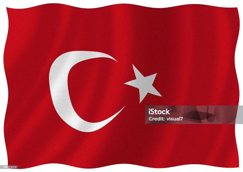Drapeau turc - Photo de Blanc libre de droits
