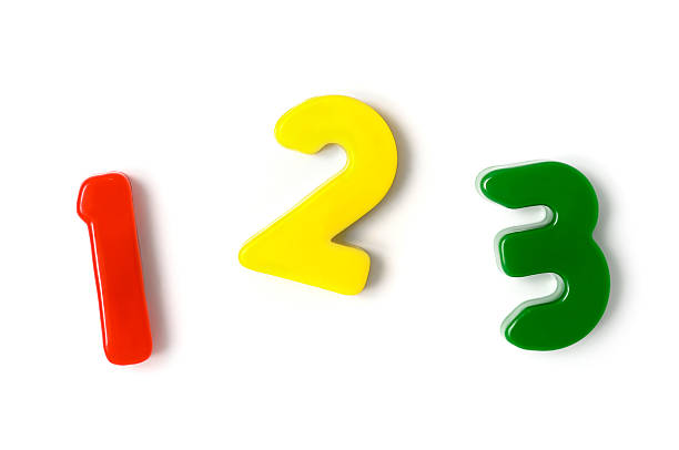 Counting one, two, three "Toy magnetic numbers one, two and three isolated on white. More related images in" number magnet stock pictures, royalty-free photos & images