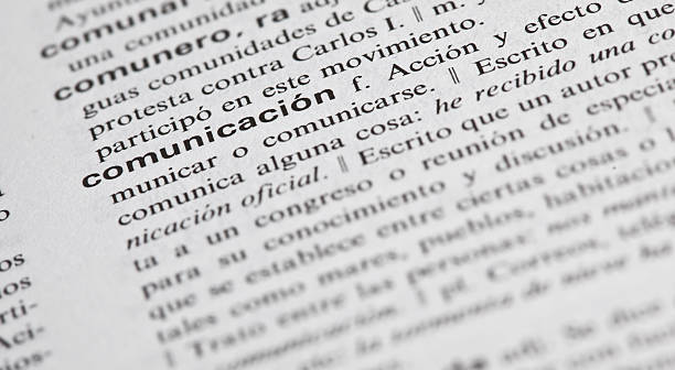 communication explained in spanish Explanation of word communication / comunicación. single word stock pictures, royalty-free photos & images