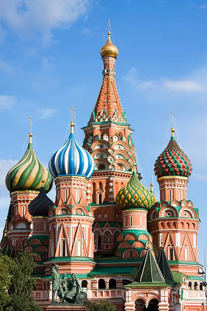 "St.Basil Orthodox Cathedral in Moscow,Russia.Moscow & Helsinki"