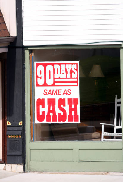 istock Loan - sign on store window 182174981